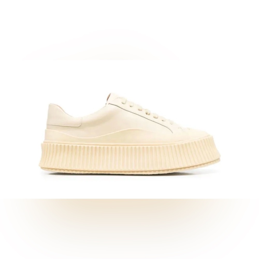 Jil Sander Platform Lace Up Sneakers Women Ecru 5